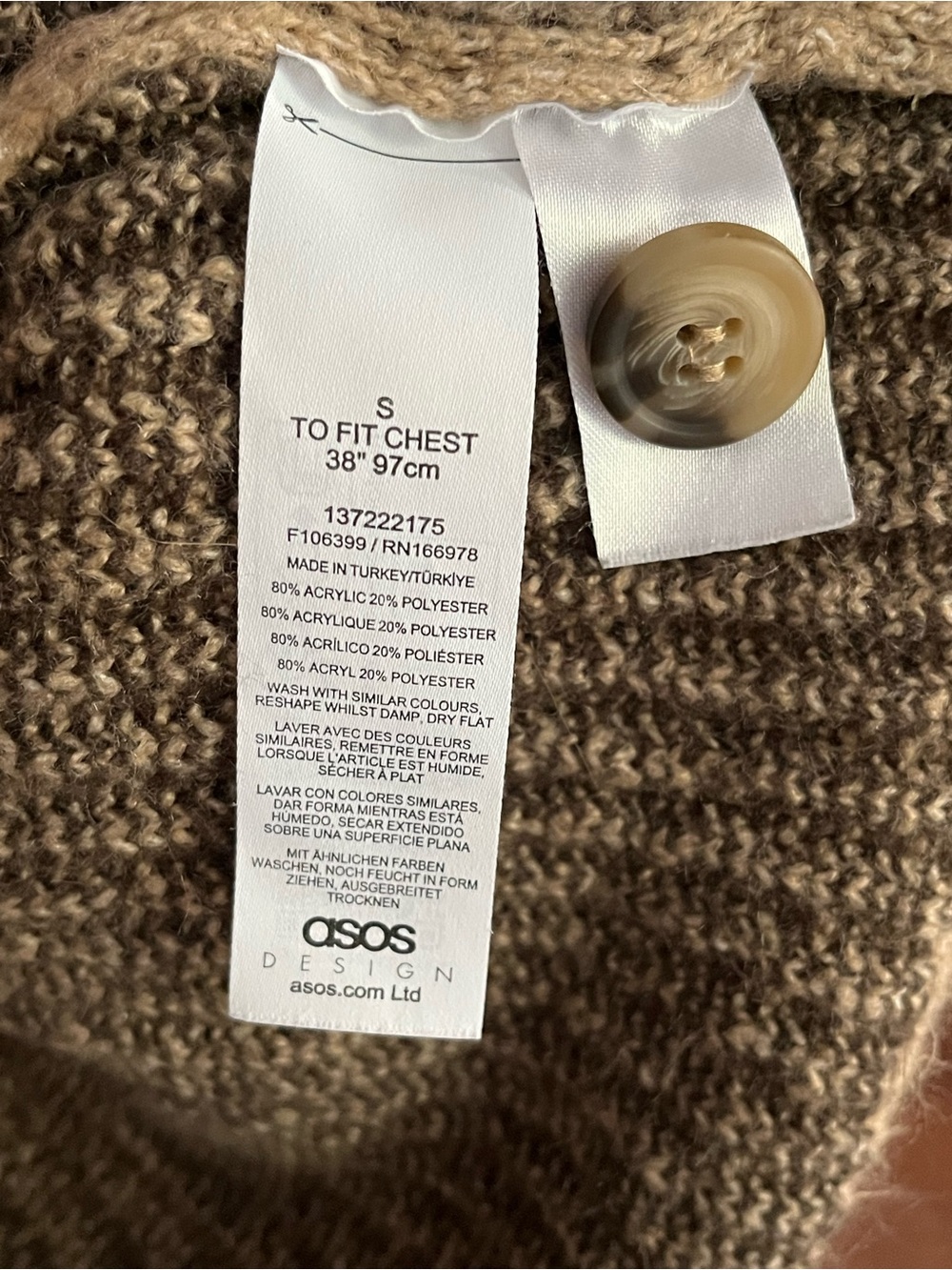 ASOS Striped V-Neck Button Cardigan - Picture 5 of 8